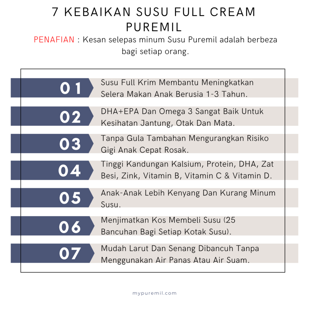 kebaikan susu full cream puremil